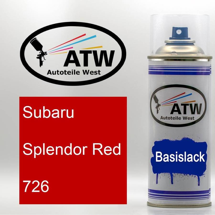Subaru, Splendor Red, 726: 400ml Sprühdose, von ATW Autoteile West.